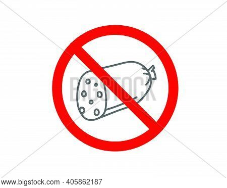Do Not Eat Sosages. Vector Sign Isolated On White