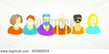 Cute Vector Character Set. Men And Women