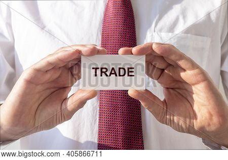 Trade Word, Inscription. Paper Sheet With Text