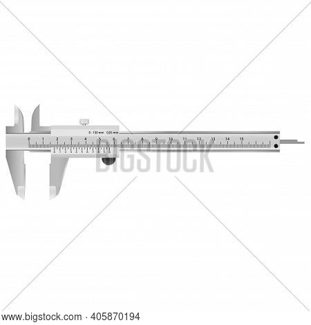 Caliper For Measurement. Measuring Instrument On A White Background. Vector Illustration