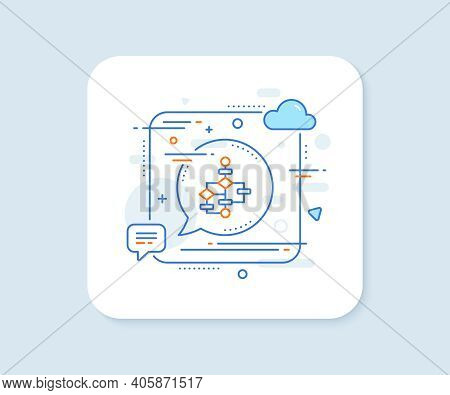 Block Diagram Line Icon. Abstract Square Vector Button. Path Scheme Sign. Algorithm Symbol. Block Di