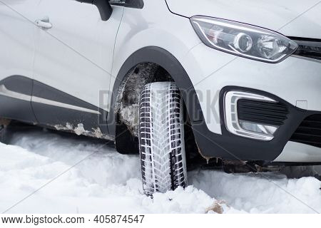 Grodno, Belarus-01.31.2021: A Fragment Of The Front Part Of A Renault Capture Or Renault Captur Suv 