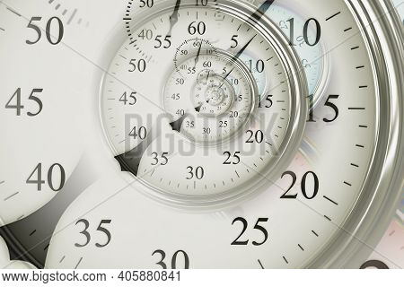 Droste Effect Background. Abstract Design For Concepts Related To Time, Deadline And Business.