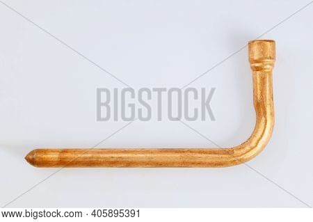 Stubout Pex Fitting, 1 2 X 8 In, Barb, Copper Plumbing Fitting Isolated A White Background