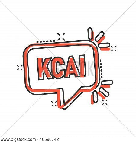 Kcal Icon In Comic Style. Diet Cartoon Vector Illustration On White Isolated Background. Calories Sp