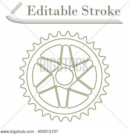 Bike Gear Star Icon. Editable Stroke Simple Design. Vector Illustration.