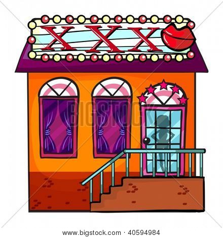 Ilustracja Cathouse na białym tle
