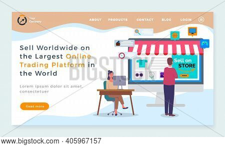Landing Page Of Website. Sell Worldwide On Largest Online Trading Platform In World. Online Shop. Se