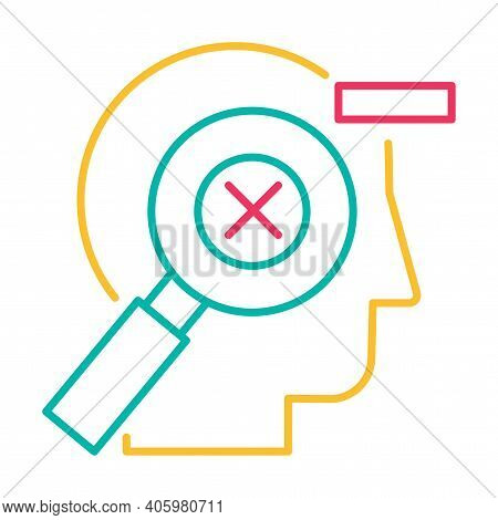 Mistakes Correction, Error Management Linear Vector Pictogram