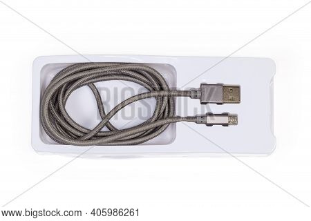 High Quality Braided Cable With Plugs Usb Standard A And Micro-usb Standard B At The Edges In Specia