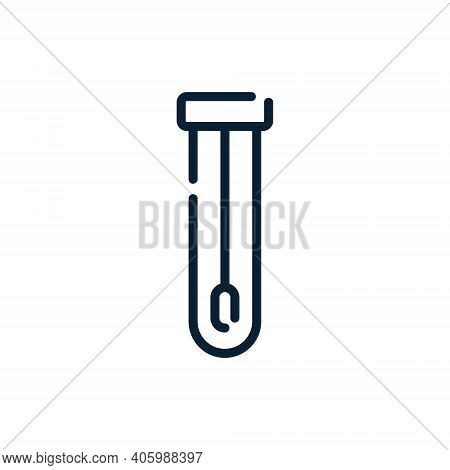 Covid Pcr Test Vector Line Icon. Corona Virus Covid19 Tube Test Medical Laboratory