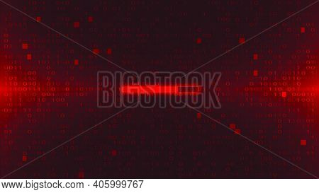 Abstract Red Background With Binary Code. Malware, Or Hack Attack Concept