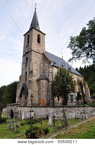 old church, the village of Golden Mountains, Moravia, Czech Republic