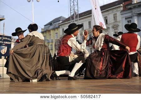 ZAGREB,CROATIA-JULY 19: Members of folk groups Santa Gorizia from Italy during the 47th International Folklore Festival in center of Zagreb,Croatia on July 19,2013