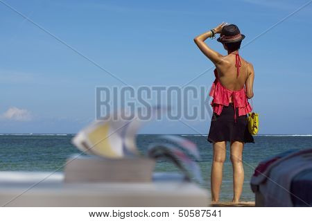 Leisure Reading On Beach