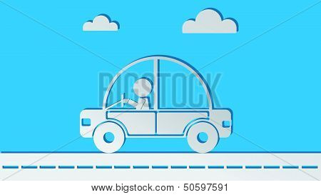 Abstract Paper Car in Vector