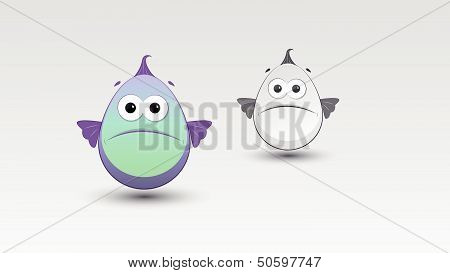 Little Cartoon Fish in Vector