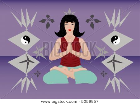 Meditace krásná žena