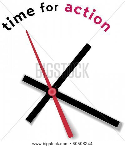 Hour minute second Hands on a clock face tell time for action