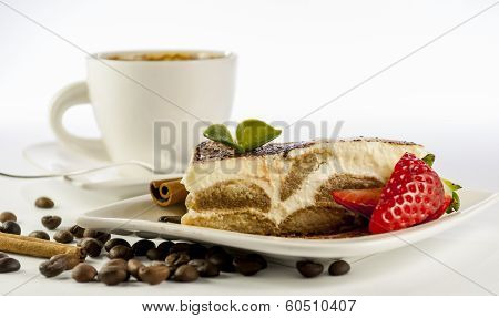 Tiramisu On White Background