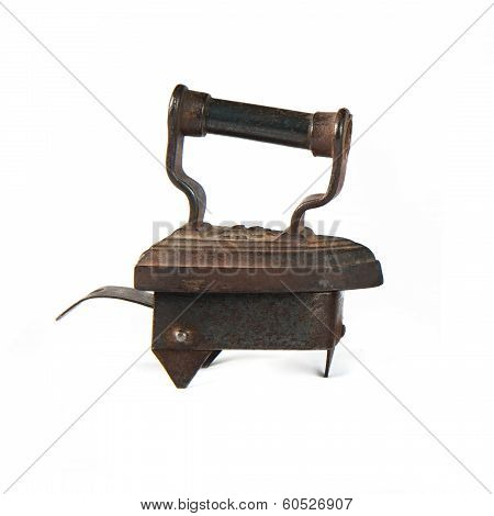 Vintage Iron Isolated Over White Background.