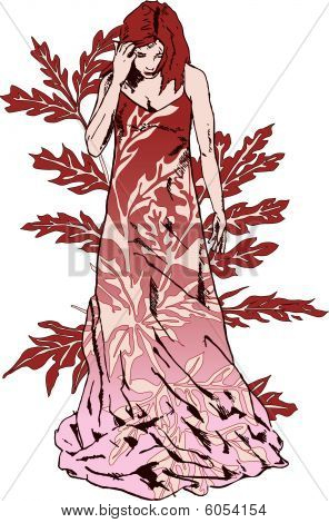 ドレスを着た女性