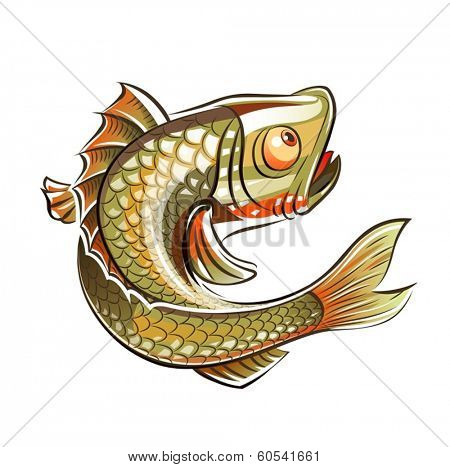 Fish. Eps10 vector illustration. Isolated on white background
