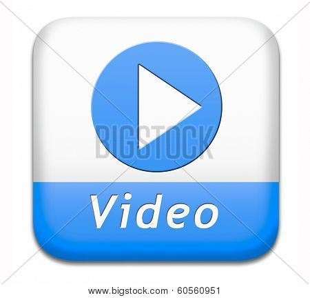 Play video clip button or watch movie online icon or in live stream, multimedia 