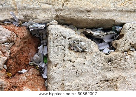 Mail Box Of God In Western Wall