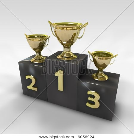 Winner trophey podiet