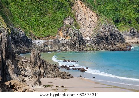 Beautiful Beach of Pechon Cantabria  .Spain .Europa.