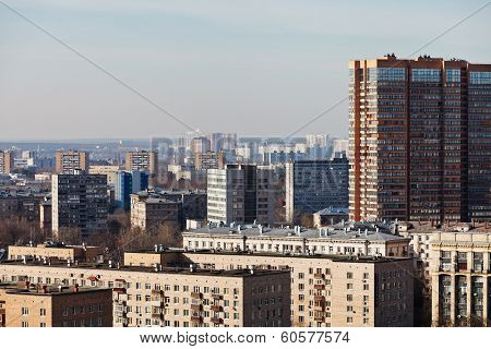 Urban Skyline Of Residential Quarters In Big City