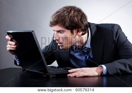 Man Staring At Screen