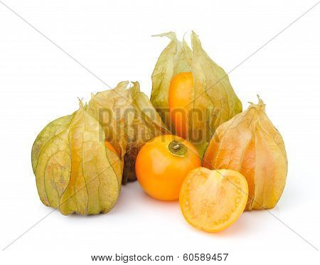 Fresh Physalis (cape Gooseberry) Isolated On White Background