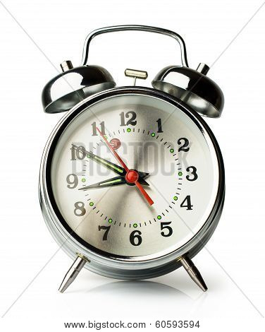 Silver Retro Alarm Clock