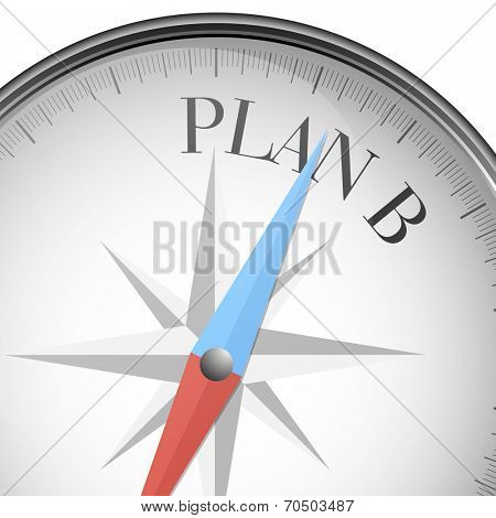 detailed illustration of a compass with Plan B text, eps10 vector