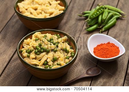 Hungarian Pea Stew and Nokedli or Galuska