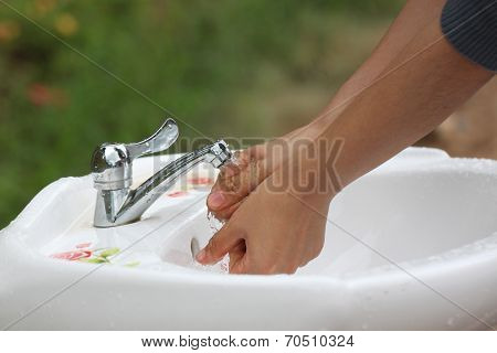 Women's Hands Are Washed.