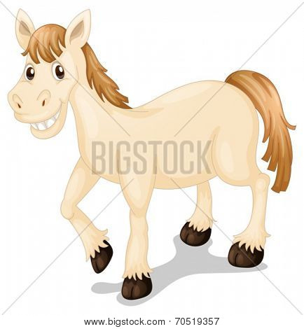 Illustration of a smiling horse on a white background