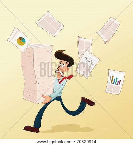 young worker and documents