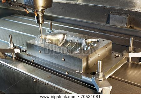 Industrial Metal Mold/blank Milling. Cnc Technology.