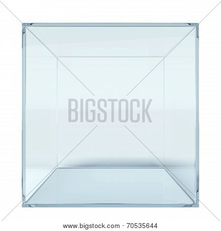 Empty glass cube