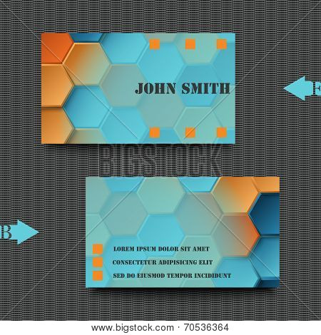 Business card template with abstract background.