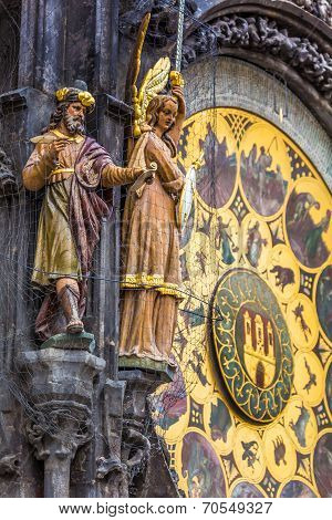 Detail Of The Prague Astronomical Clock (orloj) In The Old Town Of Prague
