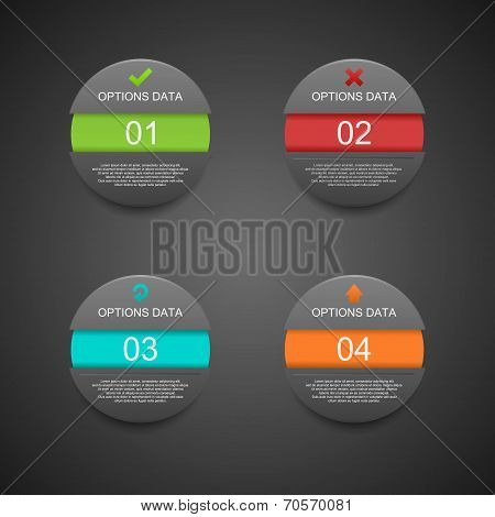 Modern Sphere Infographics Black Origam Style.