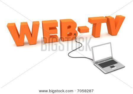 오렌지 웹 Tv에 연결 된 노트북