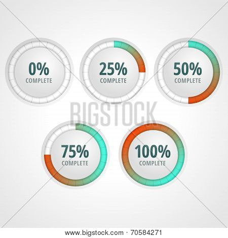 Vector Progress Bars For Website And Applications. Infographic Elements