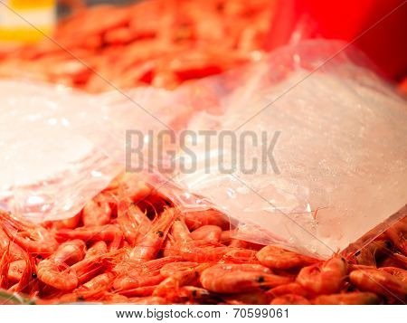 Shrimps Fish Market (fisketorget) In Bergen, Norway