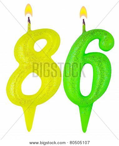 Birthday Candles Number Eighty Six