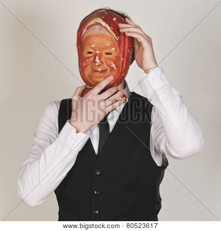 portrait of a business man with  mask